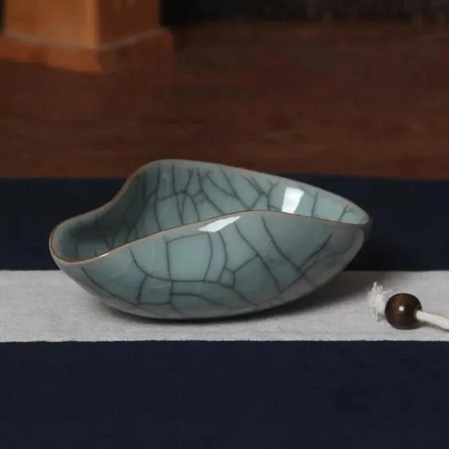 Celadon Cha He Kung Fu Holder Tea Presentation Vessel Porcelain Tea Boxes Saucer Tea Set Accessories Tea Ceremony