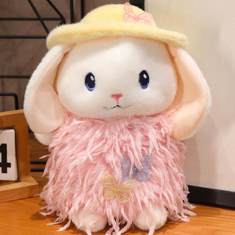 Hooded Little White Rabbit Doll Plush Toy Little Rabbit Rabbit Snow Rabbit Doll Children's Company Soothing Doll