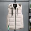 Down Cotton Vest Men's Fall/winter Plus Size Tooling Vest Warm Vest Men's Sleeveless Hooded Jacket Overalls Winter Clothes Men