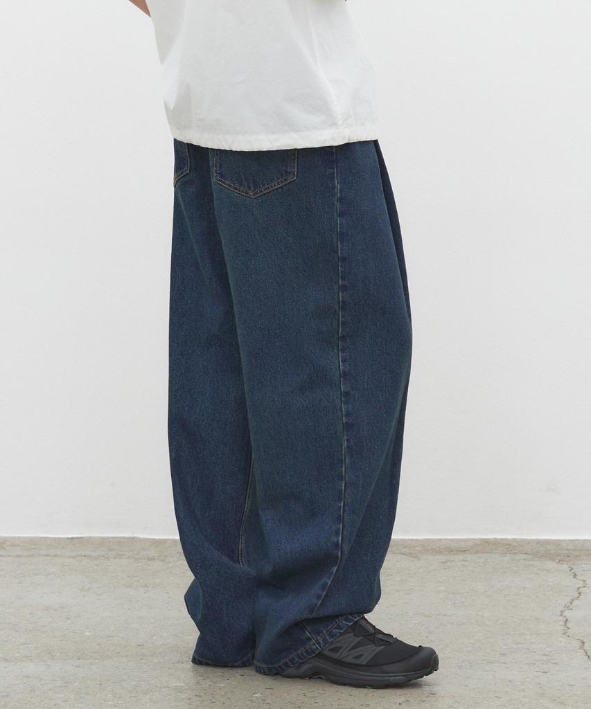 DECET Deep Pleats Wide Jeans Dcpt030Ylblue