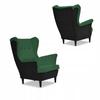Zestaw wypoczynkowy ARI DUO sofa fotele Family Meble czarno - zielony