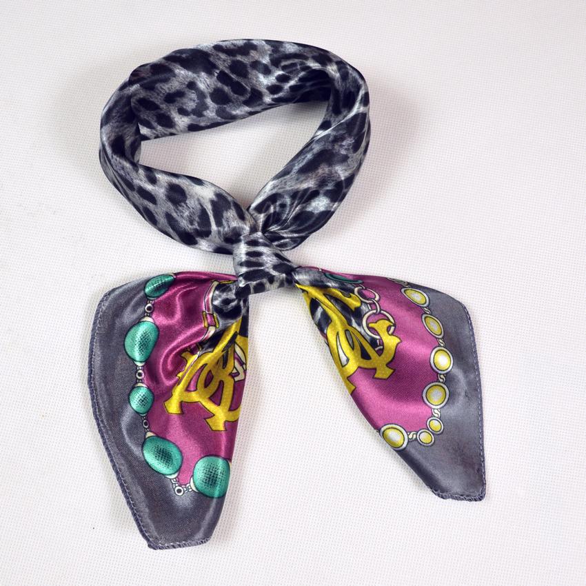 [BYSIFA] Black White Striped Women Small Square Scarf Spring Autumn Professional Silk Scarf Brand Magic Scarves 52*52cm