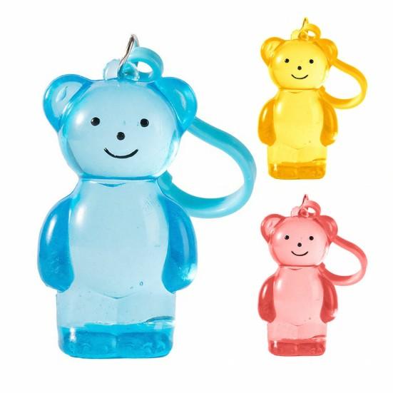 Clear Bear Squeeze Toy with Hanging Buckle Stress Relief Bear Sensory Toy Slow Rising Sugar Stress Ball Decompression Animal Toy
