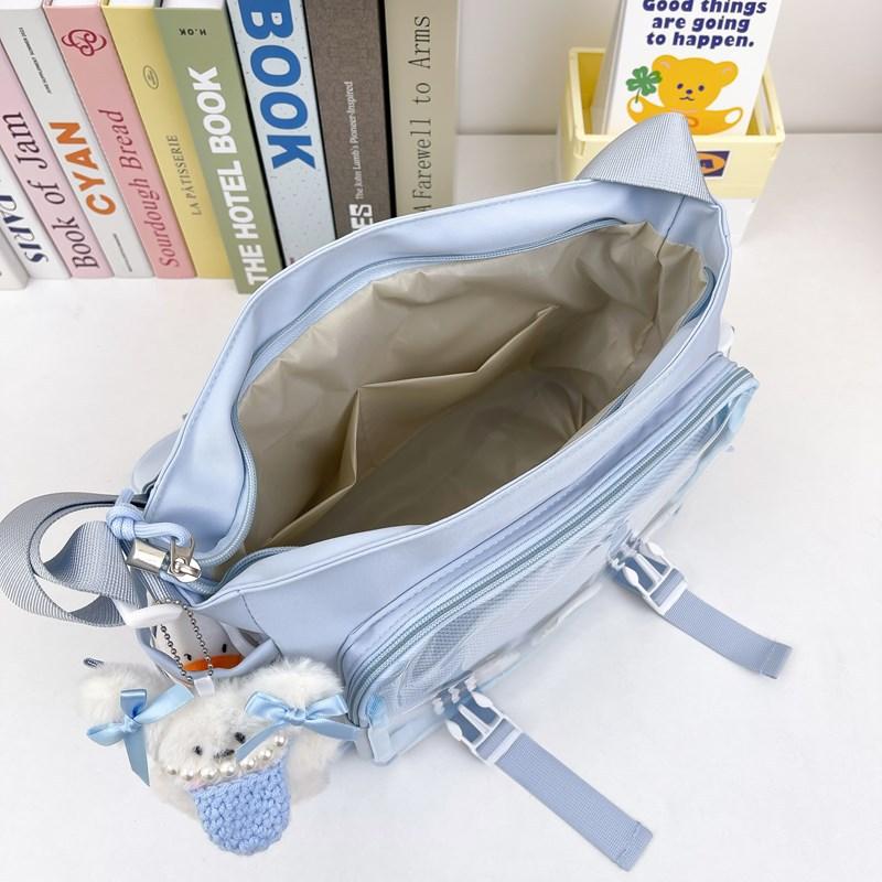School Bag 2025 Large Capacity School Bag Mail Carrier Bag Transparent Versatile Simple Shoulder Bag High Value Messenger Bag