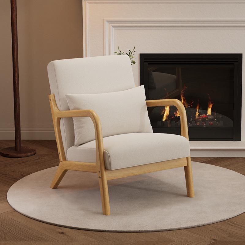 Nordischer Minimalistischer Sofastuhl - Modernes Massivholzdesign für Schlafzimmer, Wohnzimmer oder Balkon