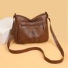 Ladies' Soft Leather Backpack, Large-capacity Single-shoulder Crossbody Bag, Middle-aged Mom's Bag