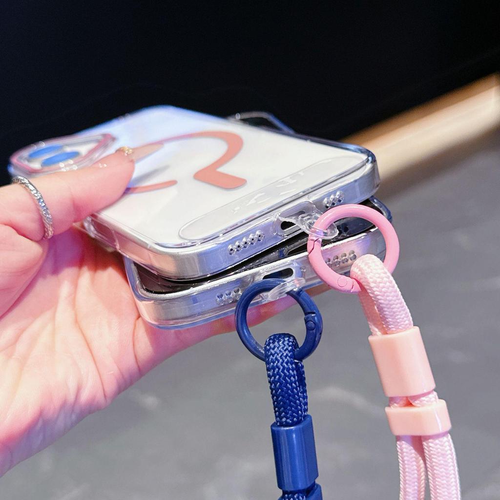 Hochtransparente Magnetische Hülle mit Verstellbarem Seil für Apple 17PROMAX - Öltropfen-Linsenrahmen, Kompatibel mit 16 und Trendigen 12 Modellen