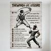 Taekwondo Life Lessons Vintage Metal Tin Sign - Martial Arts Discipline & Life Advice Wall Plaque for Home Man Cave Decor