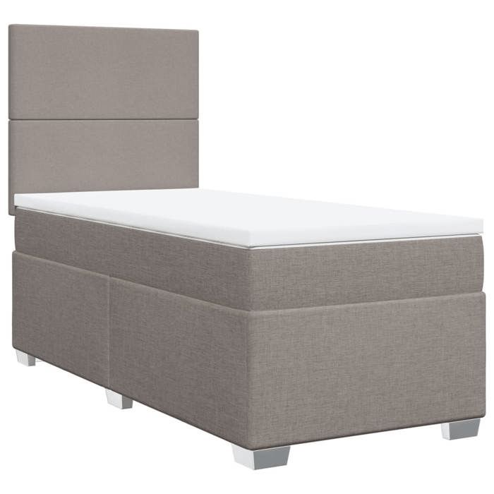 Maison Exclusive - Sommier à lattes de lit avec matelas Taupe 90x190 cm Tissu