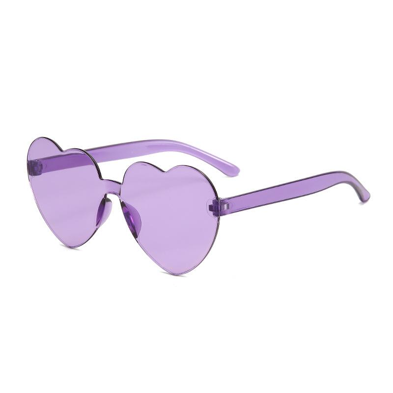 Heart-Shaped Sunglasses Kids Girl Boy Jelly Colored Love Sunglasses Children Pc Lens For Summer Beach Outdoor Activities