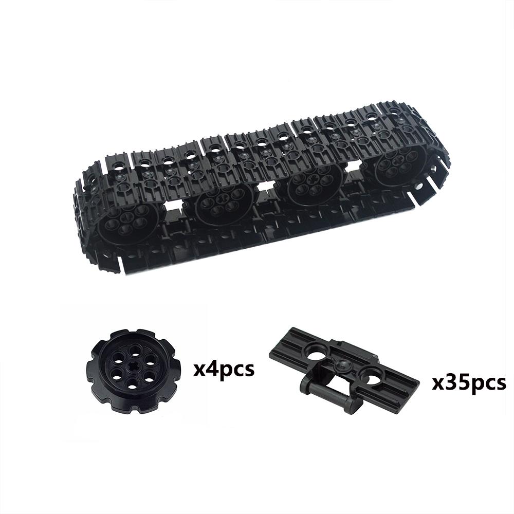 MOC Technical Caterpillar Tank Tracks Building Blocks Chain LinkExcavator Wheel Parts Brick Toy DIY Compatible 57519 88323 3711