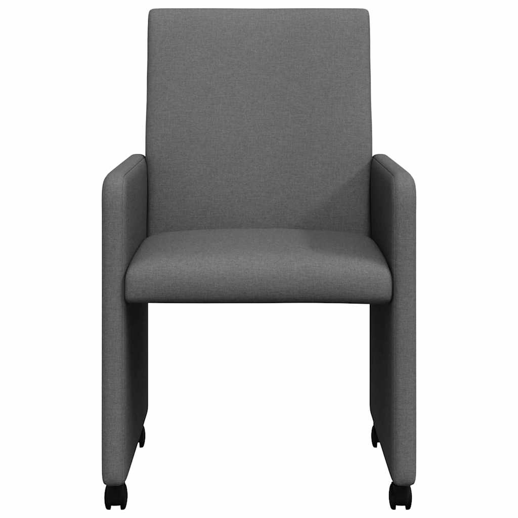 Dining Chairs with Casters 2 pcs Dark Grey 57 x 66 x 94 cm
