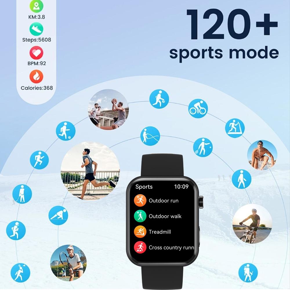 New Smart Watch with Camera Record Videos Sync Phone Camera Large Memory Dynamic Video Dial Music Bluetooth Call Smartwatch