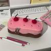 Cute Pink Large-Capacity Pencil Case with Compartments, Portable Stationery Bag for Girls School Travel Use