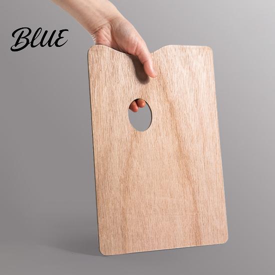 Professional Grade Painting Artist with Paint Square Palette Tray Wooden Oval Shaped Large Palette Thumb Hole for Acrylic Watercolor
