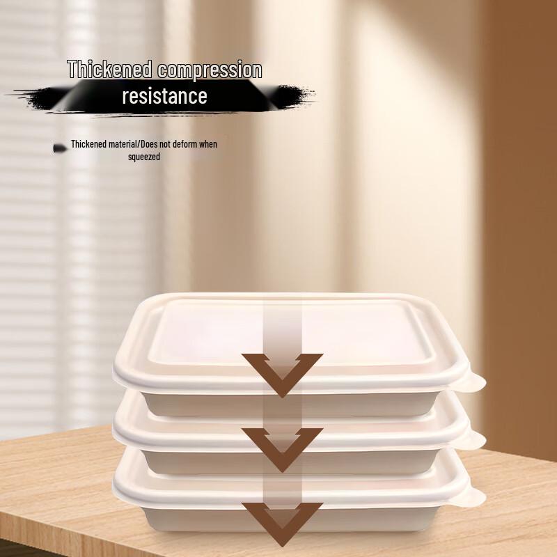 Jiwanggu 350ml biologisch abbaubare rechteckige Einweg-Lebensmittelbehälter (300-Set)