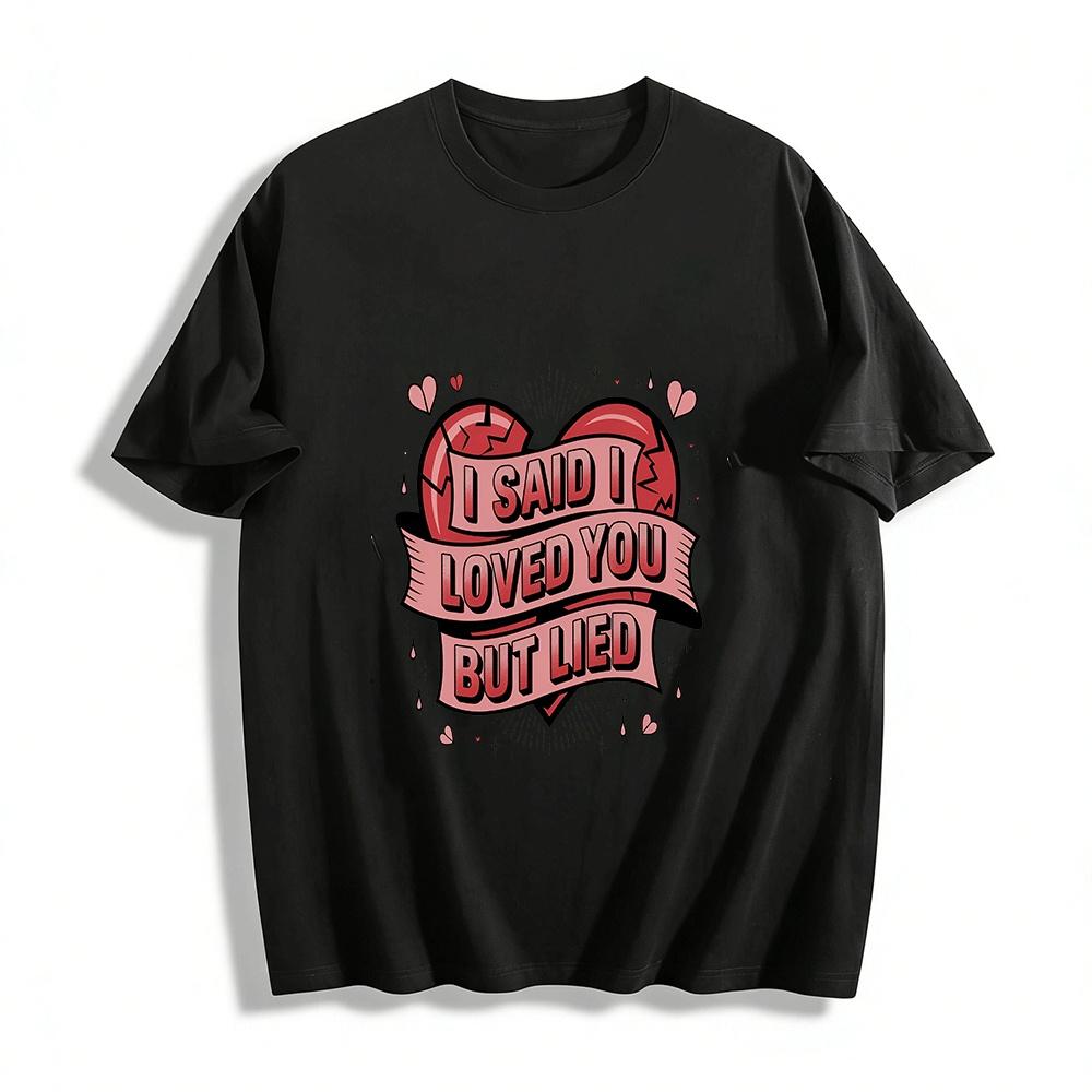 

I Love My Berry Cute Cherry Heart Print Casual Couple Top Pure cotton T-shirt XXS
