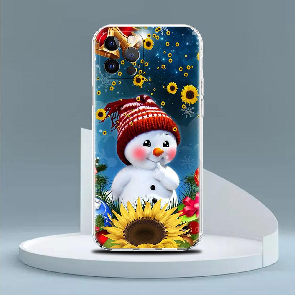 

Cartoon Snowman Christmas Clear Case For Apple iPhone 13 11 14 12 Pro 7 8 Plus XR X XS Max 6 6S 13Pro Silicone Phone Cover iPhone 6 6S