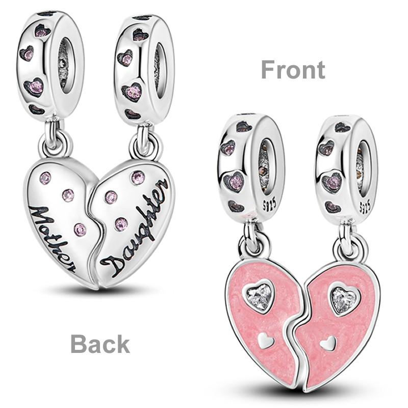 Copper Mother'S Gift Charm Bead Mom Love Happy Family Dangle Original Accessories Bracelets Necklace Diy Jewelry