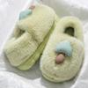 Cute Mushroom Cotton Slippers Women's Winter Bag Heel Warm Home Home Non-slip Couple Plush Thick-soled Fluffy Shoes Women