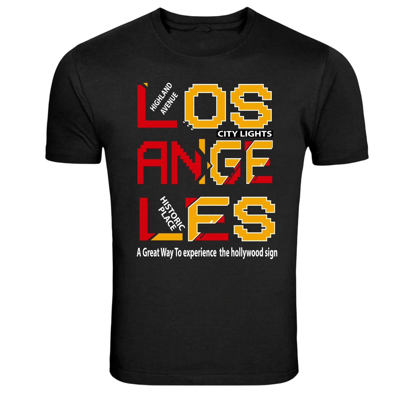 Los Angeles City Lights Urban Typography Graphic T-Shirt XXXL