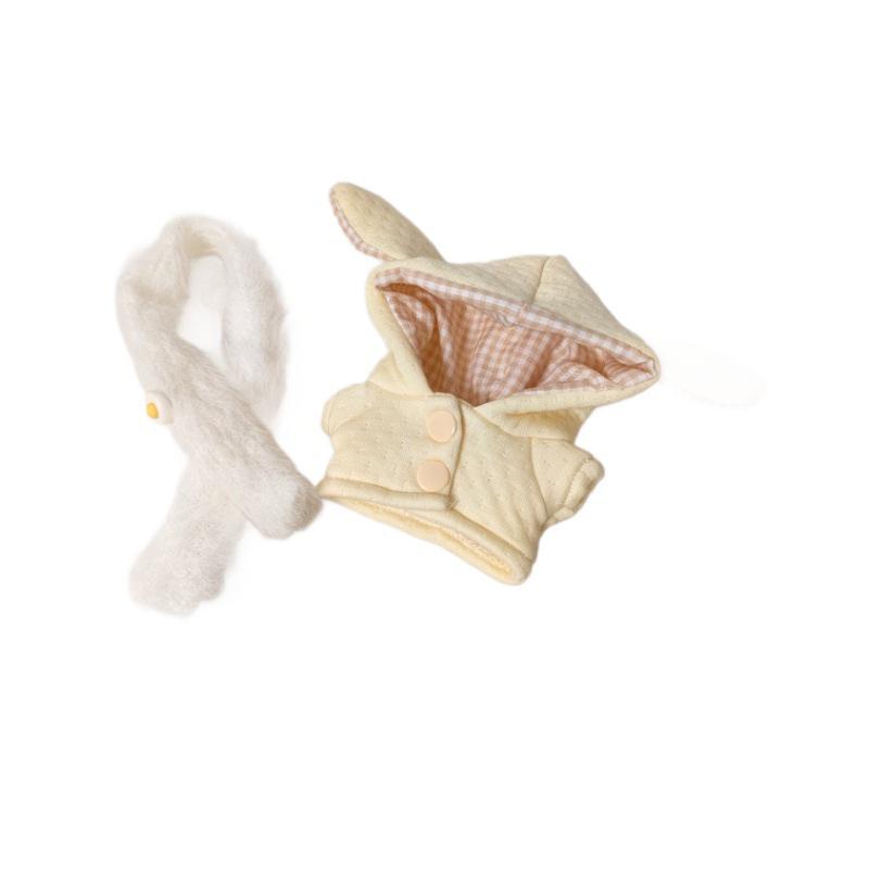 10CM Cotton Doll Outfit: Hooded Sweatshirt & Scarf Set