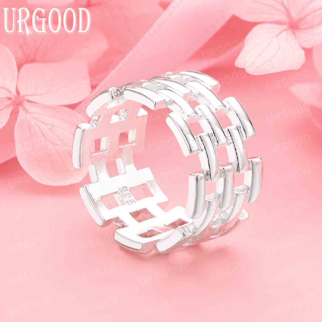 

925 стерлінгового срібла з порожнистим кільцем. Модні весільні прикраси 10#