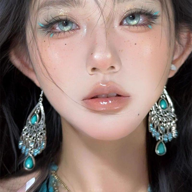 New Chinese Style Diamond-set Water Drop Fringed Ear Hook Fashion Ethnic Style Earrings Light Luxury High-end Sense Personality Temperament