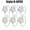 6-48PC High-End Metal Napkin Rings Diamond Pattern Leaf Motif Decorative Clips for Wedding Banquet Hotel Table Settings