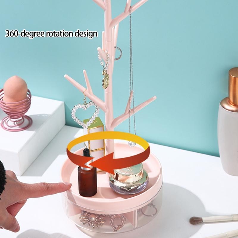 Spinning Jewelry Display Stand Multi Levels Storage Tower Holds Necklaces Earrings Pendants For Countertop