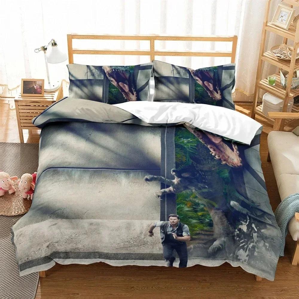

Top Jurassic Dinosaur Duvet Cover With Pillow Cover Bedding Set Single Double Twin Full Queen King Size Bed Set For Decor 70x133cm 2pcs