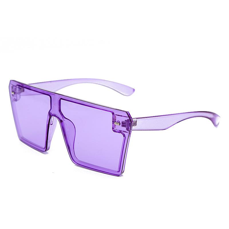 New Style Big Frame Sunglasses Retro Square Personality Conjoined Glasses Blue Bulk Luxury Men and Women Sunglasses