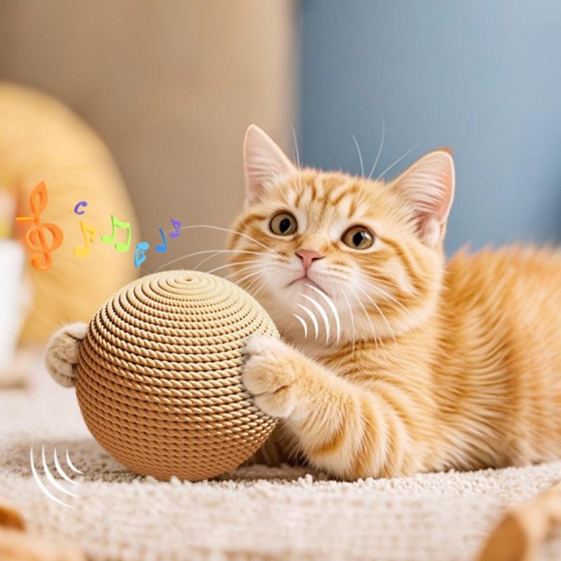 1Three-Dimensional Circular Cat Toy Ball,Self-Entertaining,Boredom Relief,Teeth Grinding,Teasing Stick,Specific Claw Grinding,Scratching Ball Supplies