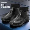 Water Shoes Men's Short Tube Outdoor Fishing Non-slip Waterproof Rubber Shoes Work Wear-resistant Rain Shoes Men's Velvet Rain Boots Spring and Summer