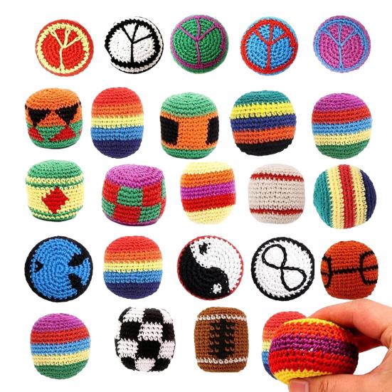 Crochet Juggle Balls for Kids, Soft Handwoven Knitted Sacks for Skill Building Fun Improve Balance Reflexes Coordination, Outdoor Play & Party Favors