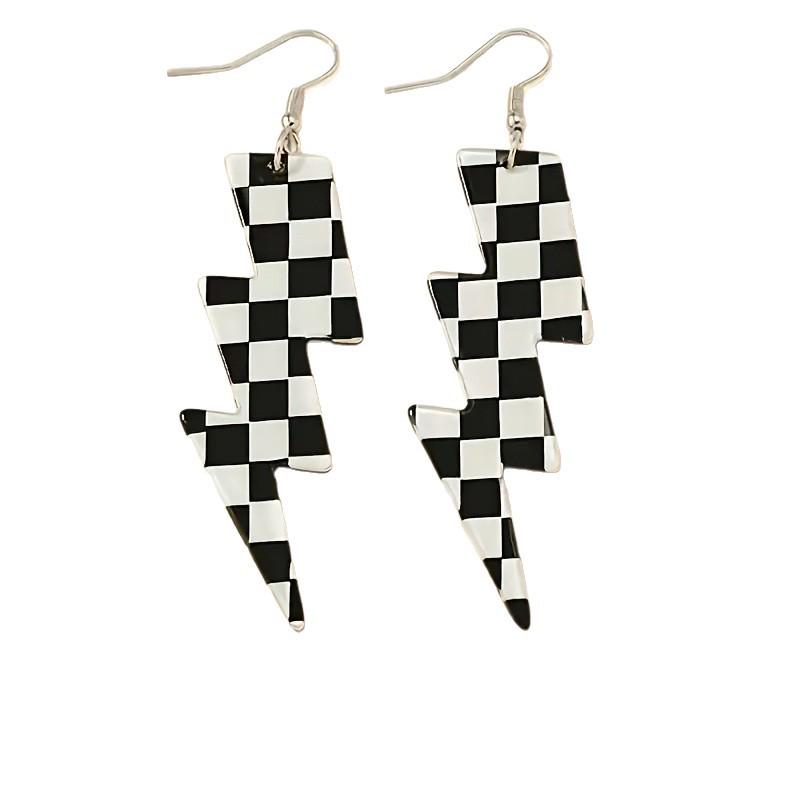 Versatile Acrylic Lightning Earrings - Bold Geometric Design