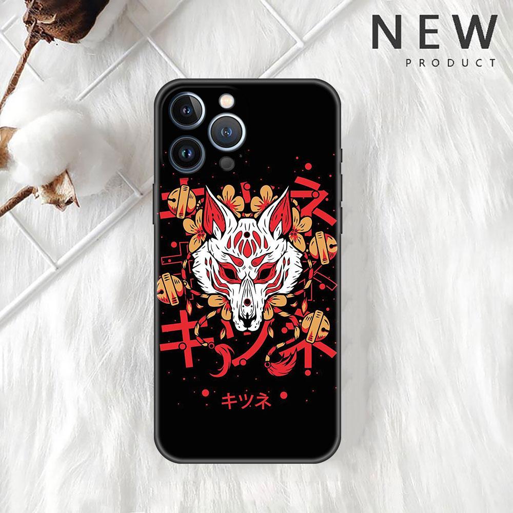

Чехол Samurai Oni Mask для Apple iPhone 11 13 14 12 Pro Max 7 8 XR X 6 5 5S SE 2022 13ProMax черный силиконовый чехол для телефона iPhone 14 Plus