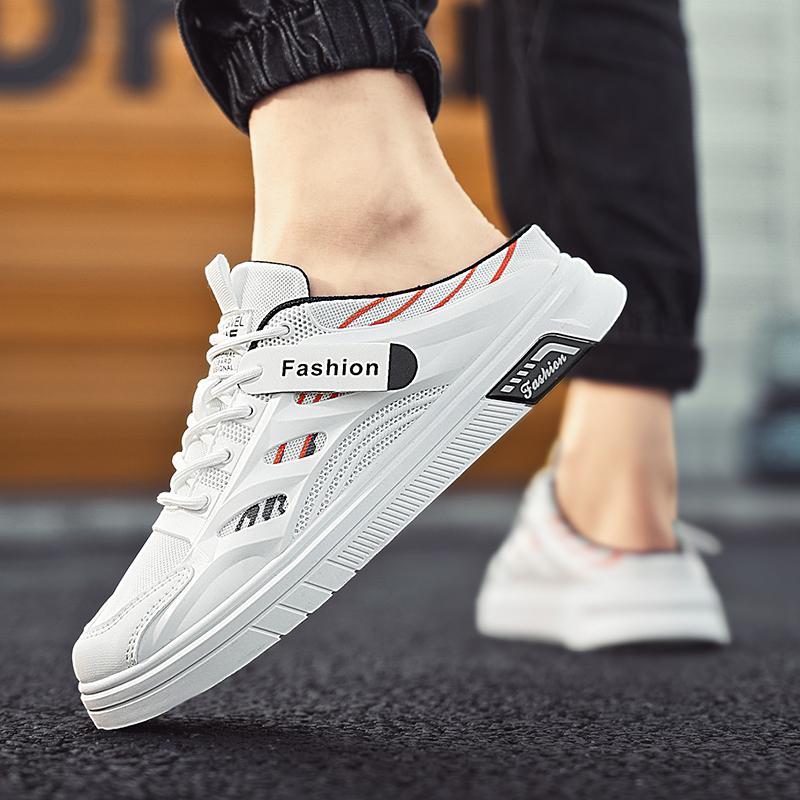 New Men's Comfortable Sneakers Casual Shoes Breathable Trend Comfortable Summer Breathable Slip-on Half Slippers Sneakers