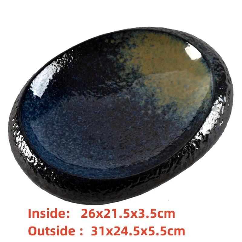 seafood Creative Stone Pattern Ceramic Bowl Thick Edge Sushi Bowl Sashimi Dessert Bowls Soup Bowls Restaurant Special Tableware