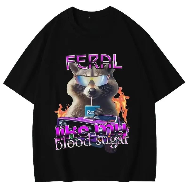 

Funny Diabetes Raccoon Meme Graphic T Shirts Women Clothing Fashion Y2k Tshirt Summer Casual Tshirts Summer Streetwear Y2K Top S