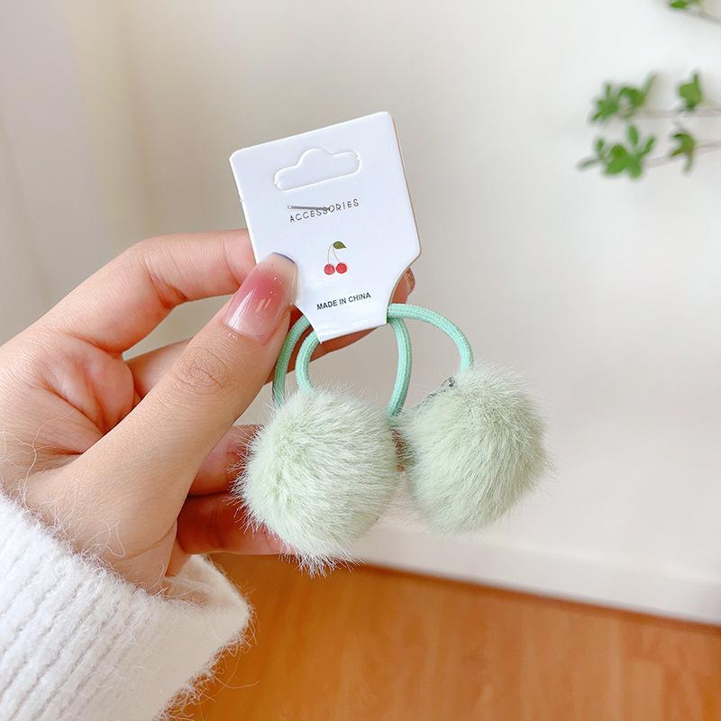 2 Stück Neue Süße Bonbonfarbene Haarkugel Mädchen Kinder Elastische Haarbänder Kinder Haargummis Prinzessin Haaraccessoires Baby Kopfschmuck