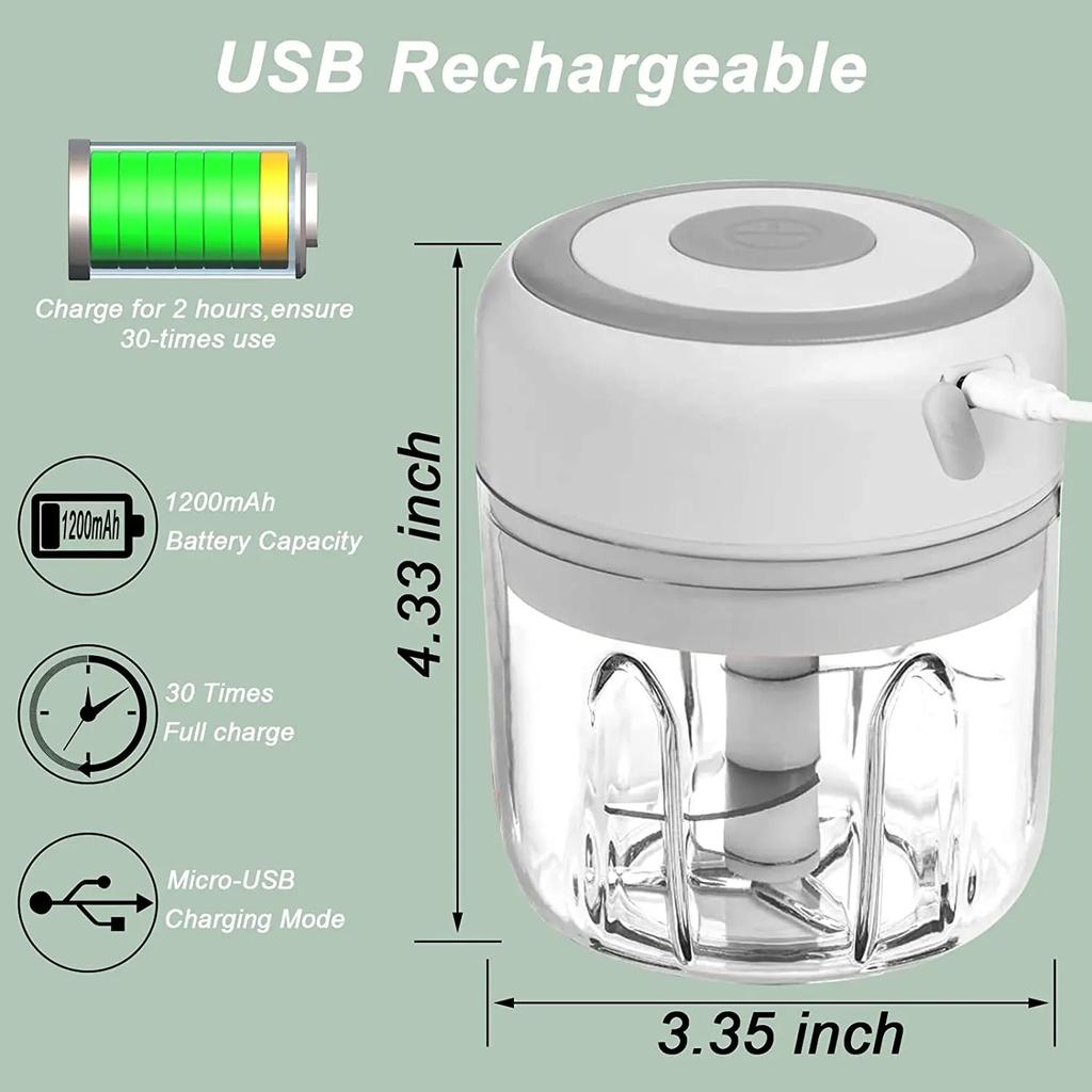 100ML/250ML elektrický mlýnek na maso, sekáček na česnek, rotační lis na česnek, drtič zeleniny a cibule, kuchyňské příslušenství pro vaření