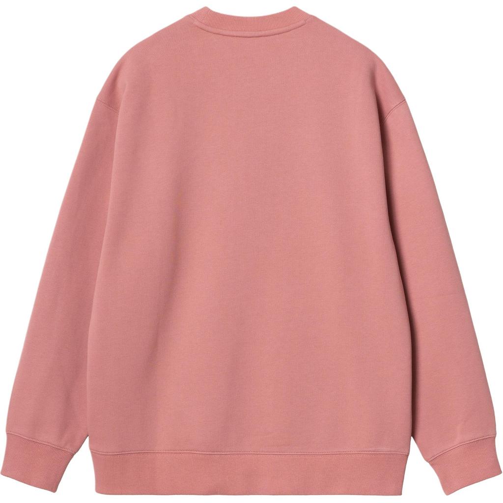 Carhartt WIP Womens Sweatshirt Logo Embroidery Crew Neck Long Sleeve Women Sweatshirts Pink I033647-2D8-XX