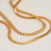 European Classic Snake Bone Necklace: Stainless Steel 18K Gold-Plated Double-Layer Chain for Women
