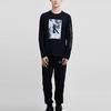 Calvin Klein Logo Print Round Neck Long Sleeve T-Shirt Men tops Black 40IC847-001