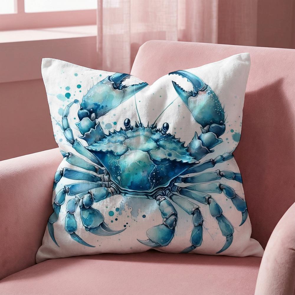 Sea Animal Turtle Coral Cushion Cover Multi-Scene Pillow Cover for Home & Car - Reversible, Soft & Durable for Daily Use