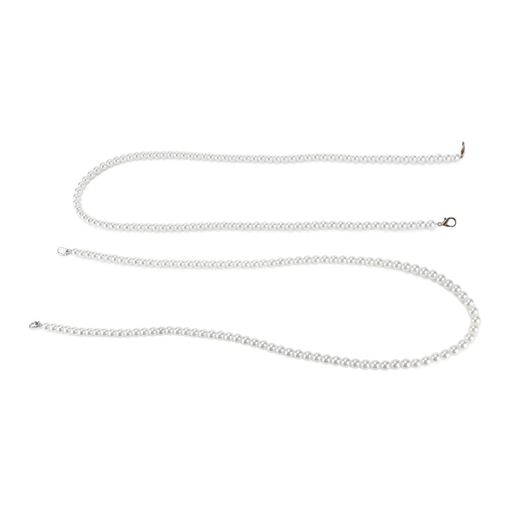2Pcs Imitation Pearl Chains Purse Handle Strap Handbag Decoration Replacement Accessories for Women