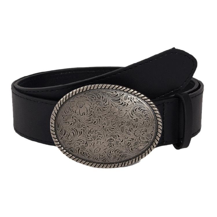 

Modern Waist Belt Black Faux Leather With 3D Floral Detailing Trendy Unisex Waist Accessory 1 чорний