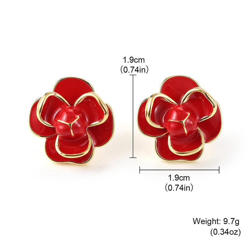 

S925 Silver Needle Mori Flower Dripping Oil Earrings Small Fresh Super Fairy Versatile Premium Sweet Light Luxury Earrings