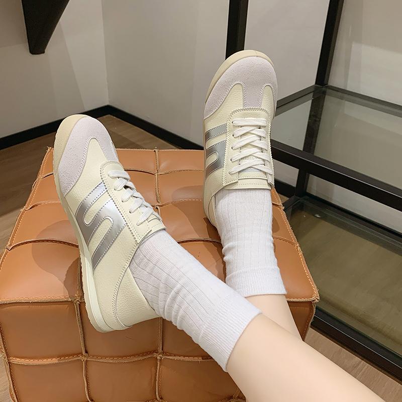 Aphixta 2024 Hot Sale Women Flat Shoes German Army Trainer Lace Up Round Toe Spring Autumn Casual Shoes Loafers Ladies Shoes